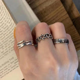 Fashion Simple Vintage Silver Color Rings Set For Women Korean Style Knuckles Jewelry Joint Tail Artistic Design Punk Ring Trend daiiibabyyy