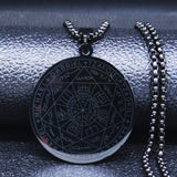 Witchcra Pentagram Stainless Steel Necklaces Seven Archangels Men Silver Color Necklaces Jewelry colgante N1162S02 daiiibabyyy