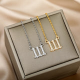Goth Angel Number Necklaces For Women 111 222 333 555 666 777 888 999 444 Devil Necklace Stainless Steel Pendant Men BFF Jewelry daiiibabyyy