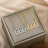 Goth Angel Number Necklaces For Women 111 222 333 555 666 777 888 999 444 Devil Necklace Stainless Steel Pendant Men BFF Jewelry daiiibabyyy