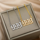 Goth Angel Number Necklaces For Women 111 222 333 555 666 777 888 999 444 Devil Necklace Stainless Steel Pendant Men BFF Jewelry daiiibabyyy