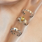 6Pcs Vintage Gothic Butterfly Angle Flower Multi Element Ring Set For Women Men Retro Personality Finger Ring Gifts daiiibabyyy