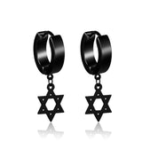 1 pair Classic Korean Punk Stainless Steel Ear Clip Earrings For Men Women Black No Pierced Fake Ear Circle New Pop Jewelry daiiibabyyy