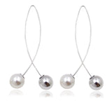 New Cross Imitation Pearl Earrings Long Simple Fashion Earrings Women Wedding Jewelry Boucles D'oreilles Pour Les Femmes daiiibabyyy