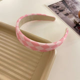 AOMU 2021 INS Trendy Black White Colorful Lattice Fabric Hair Band Elastic Hair Rope for Women Fashion Trip Jewelry Gifts daiiibabyyy