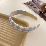 AOMU 2021 INS Trendy Black White Colorful Lattice Fabric Hair Band Elastic Hair Rope for Women Fashion Trip Jewelry Gifts daiiibabyyy