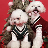 Dog Cat Sweater Preppy Style V-neck Striped Vest Pet Puppy Winter Warm Clothes Apperal for Dogs Cats XS-5XL daiiibabyyy
