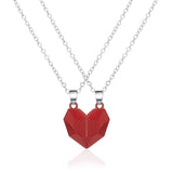 1Pair Magnetic Couple Heart Shape Necklace Gothic Punk Style For Men Jewelry Wedding Lovers Couples Valentine's Day gift Gifts daiiibabyyy