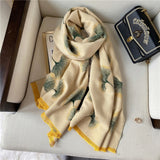 Thick Warm Winter Scarf Houndstooth Design Print Women Cashmere Pashmina Shawl Lady Wrap Scarves Knitted Female Foulard Blanket daiiibabyyy
