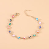 Minar Blue Green Color Crystal Charm Bracelets for Women Gold Color Beaded Chain Double Layered Adjustable Bracelet Accessories daiiibabyyy
