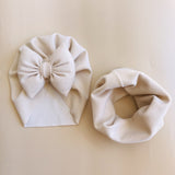 Baby Cotton Hat  Autumn Winter Children's Scarf Hat Sets  Bowknot Ear Baby Girl Boy Warm Beanies daiiibabyyy