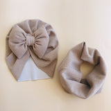 Baby Cotton Hat  Autumn Winter Children's Scarf Hat Sets  Bowknot Ear Baby Girl Boy Warm Beanies daiiibabyyy