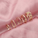 Punk Snake Gothic Silver Color Finger Ring Set 6PCS For Women  Heart Butterfly Wing Angel Wings Cupid Charms Rings Jewelry daiiibabyyy