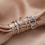 Punk Snake Gothic Silver Color Finger Ring Set 6PCS For Women  Heart Butterfly Wing Angel Wings Cupid Charms Rings Jewelry daiiibabyyy