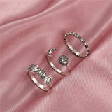 Punk Snake Gothic Silver Color Finger Ring Set 6PCS For Women  Heart Butterfly Wing Angel Wings Cupid Charms Rings Jewelry daiiibabyyy