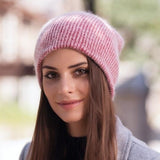 simple Girl Rabbit fur Knitted Hat for Women Winter  Skullies Beanie Warm wool Cap Gorros Female Cap daiiibabyyy