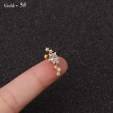 Rose Curved Cz Cartilage Stud Helix Rook Conch Screw Back Earring 10g Stainless Steel Ear Piercing Jewelry daiiibabyyy