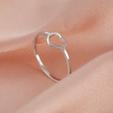 Teamer Women Ring Stainless Steel Heart Pentagram Blade Rings Men Couple Fashion Minimalist Jewelry Accessories Wedding Gifts daiiibabyyy