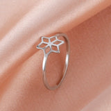 Teamer Women Ring Stainless Steel Heart Pentagram Blade Rings Men Couple Fashion Minimalist Jewelry Accessories Wedding Gifts daiiibabyyy