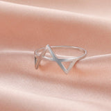 Teamer Women Ring Stainless Steel Heart Pentagram Blade Rings Men Couple Fashion Minimalist Jewelry Accessories Wedding Gifts daiiibabyyy