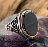Fashion Men Male Ring Black Square Signet Ring Charm Rock Hip Hop Male Jewelry Party Gift Accessories daiiibabyyy