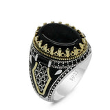 Fashion Men Male Ring Black Square Signet Ring Charm Rock Hip Hop Male Jewelry Party Gift Accessories daiiibabyyy