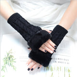 Autumn Winter Solid Color Students Write Keep Warm Korean Knitting Lady Fingerless Protection Hand Hair Mouth Hemp Gloves Women daiiibabyyy