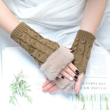 Autumn Winter Solid Color Students Write Keep Warm Korean Knitting Lady Fingerless Protection Hand Hair Mouth Hemp Gloves Women daiiibabyyy