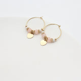 Heart Pendant Earrings Gold Crystal Glass Acrylic Beads Cute Pink Peach Earring Hoop Ear Circle Sweet Ring Beaded Vintage 202135 daiiibabyyy
