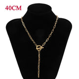 2021 New Fashion Baroque Pearl Chain Necklace Women Collar Wedding Punk Toggle Clasp Circle Lariat Bead Choker Necklaces Jewelry daiiibabyyy
