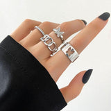 6Pcs Vintage Gothic Butterfly Angle Flower Multi Element Ring Set For Women Men Retro Personality Finger Ring Gifts daiiibabyyy