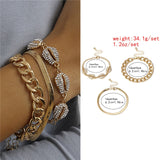 5Pcs/Set Bohemian Punk Cuban Chain Bracelets Set for Women Lock Snake Link Charm Bracelets Bangles Couple Fashion Wrist Jewelry daiiibabyyy