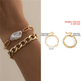 5Pcs/Set Bohemian Punk Cuban Chain Bracelets Set for Women Lock Snake Link Charm Bracelets Bangles Couple Fashion Wrist Jewelry daiiibabyyy