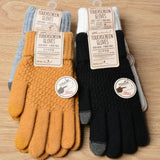 Men Women's Cashmere Knitted Winter Gloves Cashmere Knitted Women Autumn Winter Warm Thick Gloves Touch Screen Skiing Gloves daiiibabyyy