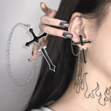 Fashion Earring For Women Cross Drop Earrings Puck Rock Vintage Crystal Ear Cuff Girls Jewerly Cool Butterfly Bohemia 2021Trend daiiibabyyy