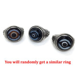 Men's Gothic Evil Eye Ball Design Charm onyx Ring Punk Finger Jewelry Gift Stainless Steel Rings Men Fashion Jewelry daiiibabyyy