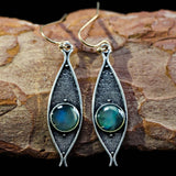 Vintage Indian Tribal Green Resin Dangle Earrings Bohemian Big Long Hollow Drop  For Women  Hippie Jewelry O5E680 daiiibabyyy