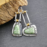 Vintage Indian Tribal Green Resin Dangle Earrings Bohemian Big Long Hollow Drop  For Women  Hippie Jewelry O5E680 daiiibabyyy