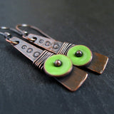 Vintage Indian Tribal Green Resin Dangle Earrings Bohemian Big Long Hollow Drop  For Women  Hippie Jewelry O5E680 daiiibabyyy