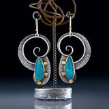 Vintage Indian Tribal Green Resin Dangle Earrings Bohemian Big Long Hollow Drop  For Women  Hippie Jewelry O5E680 daiiibabyyy