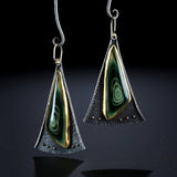 Vintage Indian Tribal Green Resin Dangle Earrings Bohemian Big Long Hollow Drop  For Women  Hippie Jewelry O5E680 daiiibabyyy