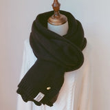 2021 Women Solid Cashmere Scarves Lady Winter Thicken Warm Soft Pashmina Shawls Wraps Pink Black Female Knitted Wool Long Scarf daiiibabyyy