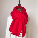 2021 Women Solid Cashmere Scarves Lady Winter Thicken Warm Soft Pashmina Shawls Wraps Pink Black Female Knitted Wool Long Scarf daiiibabyyy