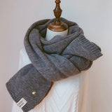 2021 Women Solid Cashmere Scarves Lady Winter Thicken Warm Soft Pashmina Shawls Wraps Pink Black Female Knitted Wool Long Scarf daiiibabyyy