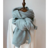 2021 Women Solid Cashmere Scarves Lady Winter Thicken Warm Soft Pashmina Shawls Wraps Pink Black Female Knitted Wool Long Scarf daiiibabyyy