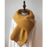 2021 Women Solid Cashmere Scarves Lady Winter Thicken Warm Soft Pashmina Shawls Wraps Pink Black Female Knitted Wool Long Scarf daiiibabyyy