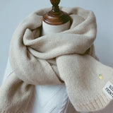 2021 Women Solid Cashmere Scarves Lady Winter Thicken Warm Soft Pashmina Shawls Wraps Pink Black Female Knitted Wool Long Scarf daiiibabyyy