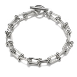 Punk Women Silver Color Thick Chain Charm Bracelet Fashion Cross Love Heart Bear Metal Pendant Bracelet Fashion Jewelry Gift daiiibabyyy
