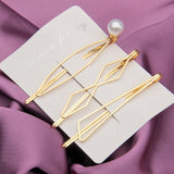 3Pcs/Set Pearl Hair Clip Hairband Comb Minimalist Bobby Pin Gold Color Barrette Hairpin Headdress Accessories daiiibabyyy