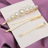 3Pcs/Set Pearl Hair Clip Hairband Comb Minimalist Bobby Pin Gold Color Barrette Hairpin Headdress Accessories daiiibabyyy
